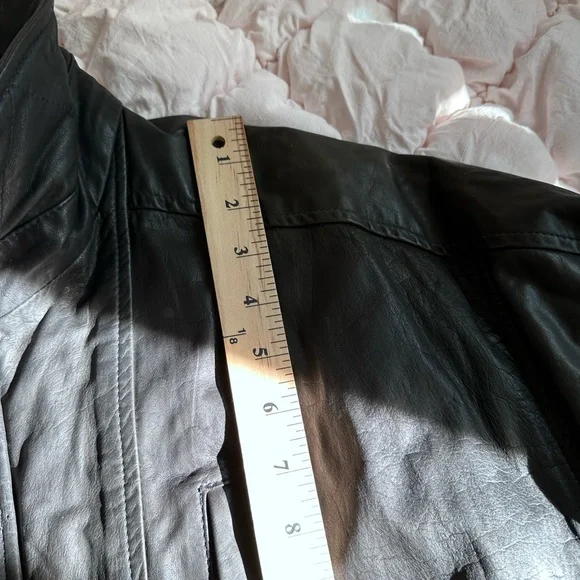 Vintage Black Leather Jacket Saks Fifth Avenue USA Talon Zip Men’s L